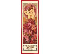 1art1 Alphonse Mucha Affiche Reproduction et Cadre (Plastique) - Les Pierres Précieuses, L'Améthyste 1900 (91 x 30cm)