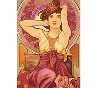 1art1 Alphonse Mucha Les Pierres Précieuses, L'Améthyste 1900, 2 Parties Poster Papier Peint 250x180 cm