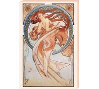1art1 Alphonse Mucha Poster Impression sur Toile La Danse, 1898 Affiche Murale XXL Encadrée | Tendue sur Cadre en Bois | Tableau 120x80 cm