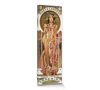 1art1 Alphonse Mucha Poster Impression sur Toile Moët Et Chandon, Grand Crémant Impérial, 1899 Affiche Murale XXL Encadrée | Tendue sur Cadre en Bois | Tableau 90x30 cm