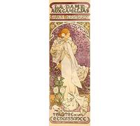 1art1 Alphonse Mucha Poster Impression sur Toile Sarah Bernhardt, La Dame Aux Camélias, 1896 Affiche Murale XXL Encadrée | Tendue sur Cadre en Bois | Tableau 90x30 cm