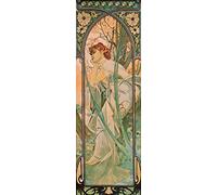 1art1 Alphonse Mucha Poster Les Heures du Jour, Rêverie du Soir, 1899 Affiche Reproduction 91x30 cm