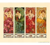 1art1 Alphonse Mucha Poster Les Pierres Précieuses, 1900 Affiche Reproduction 50x40 cm