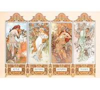 1art1 Alphonse Mucha Poster Les Quatre Saisons, 1896 Affiche Murale 91x61 cm