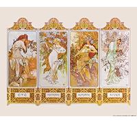 1art1 Alphonse Mucha Poster Les Quatre Saisons, 1896 Affiche Reproduction 50x40 cm