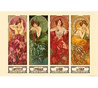 1art1 Alphonse Mucha Posters XXL Les Pierres Précieuses, 1900 Affiche 120x80 cm