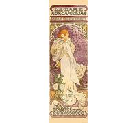 1art1 Alphonse Mucha Sticker Mural Sarah Bernhardt, La Dame Aux Camélias, 1896, 1 Partie Poster Papier Peint Autocollant 240x75 cm
