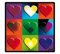 1art1 Amour Coeurs Pop Art Poster-Sticker Autocollant 9x9 cm