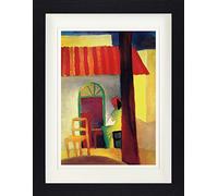 1art1 August Macke Poster Café Turc I, 1914 Affiche Encadrée avec Passe-Partout Élégant | Images Murales | dans Un Cadre Photo 40x30 cm
