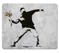 1art1 Banksy Le Lanceur de Fleurs, Graffiti Art Urbain Tapis De Souris 23x19 cm