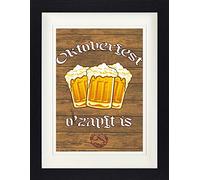 1art1 Bière Poster Oktoberfest, O'Zapft is Affiche Encadrée avec Passe-Partout Élégant | Images Murales | dans Un Cadre Photo 40x30 cm