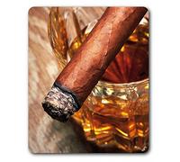 1art1 Boissons Alcooliques Whiskey Et Cigare Tapis De Souris 23x19 cm