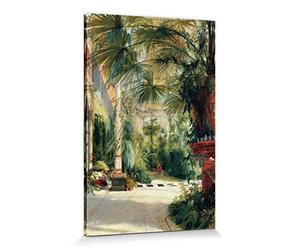 1art1 Carl Blechen Poster Impression sur Toile Palmeraie De l'île Aux Paons à Potsdam, 1832 Affiche Murale XXL Encadrée | Tendue sur Cadre en Bois | Tableau 120x80 cm