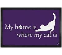 1art1 Chats My Home is Where My Cat is Paillasson Essuie-Pieds 60x40 cm