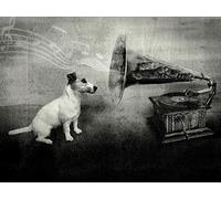 1art1 Chiens Poster His Master's Voice, Jack Russell Terrier Affiche Reproduction 80x60 cm