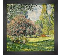 1art1 Claude Monet Affiche Reproduction et Cadre (MDF) - Le Parc Monceau, 1876, Detail (40 x 40cm)