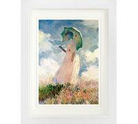 1art1 Claude Monet Poster Femme avec Ombrelle, 1886 Affiche Encadrée avec Passe-Partout Élégant | Images Murales | dans Un Cadre Photo 40x30 cm