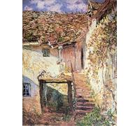 1art1 Claude Monet Poster Impression sur Toile L'escalier, 1878 Affiche Murale XXL Encadrée | Tendue sur Cadre en Bois | Tableau 80x60 cm