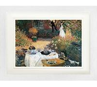 1art1 Claude Monet Poster Le Déjeuner, 1873 Affiche Encadrée avec Passe-Partout Élégant | Images Murales | dans Un Cadre Photo 40x30 cm