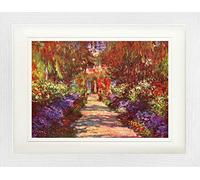 1art1 Claude Monet Poster Une Allée du Jardin, Giverny, 1902 Affiche Encadrée avec Passe-Partout Élégant | Images Murales | dans Un Cadre Photo 40x30 cm