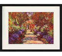 1art1 Claude Monet Poster Une Allée du Jardin, Giverny, 1902 Affiche Encadrée avec Passe-Partout Élégant | Images Murales | dans Un Cadre Photo 80x60 cm