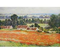 1art1 Claude Monet Sticker Mural Champ De Coquelicots Près De Giverny, 1885 Poster Papier Peint Autocollant 180x120 cm