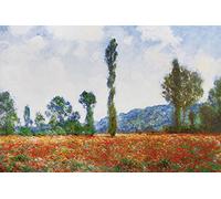 1art1 Claude Monet Sticker Mural Champ De Coquelicots Près De Giverny, 1890 Poster Papier Peint Autocollant 180x120 cm
