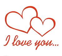 1art1 Coeurs Poster I Love You Affiche Reproduction 100x100 cm
