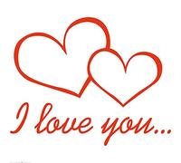 1art1 Coeurs Poster I Love You Affiche Reproduction 70x70 cm