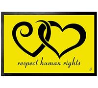 1art1 Coeurs Respect des Droits De l'homme Paillasson Essuie-Pieds 60x40 cm