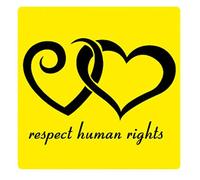 1art1 Coeurs Respect des Droits De l'homme Poster-Sticker Autocollant 9x9 cm