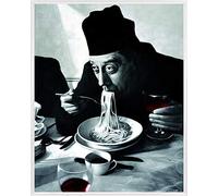 1art1 Cuisine Affiche Reproduction et Cadre (Plastique) - Spaghetti, Vin Rouge, Don Camillo (50 x 40cm)