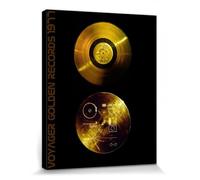 1art1 Disques Poster Impression sur Toile Sons De La Terre, Voyager Golden Records Affiche Murale XXL Encadrée | Tendue sur Cadre en Bois | Tableau 50x40 cm