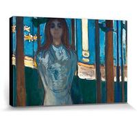 1art1 Edvard Munch Poster Impression sur Toile Nuit D'Été, La Voix, 1896 Affiche Murale XXL Encadrée | Tendue sur Cadre en Bois | Tableau 30x20 cm