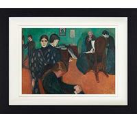 1art1 Edvard Munch Poster La Mort dans La Chambre De La Malade, 1893 Affiche Encadrée avec Passe-Partout Élégant | Images Murales | dans Un Cadre Photo 40x30 cm