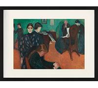 1art1 Edvard Munch Poster La Mort dans La Chambre De La Malade, 1893 Affiche Encadrée avec Passe-Partout Élégant | Images Murales | dans Un Cadre Photo 80x60 cm