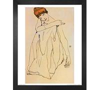 1art1 Egon Schiele Affiche Reproduction et Cadre (MDF) - Die Tanzerin (50 x 40cm)