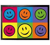 1art1 Emoticons Color Blocking, Warhol Style Pop Art Paillasson Essuie-Pieds 70x50 cm