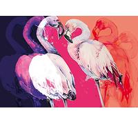 1art1 Flamants Poster Flamingo Love Affiche Reproduction 120x80 cm
