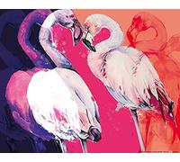 1art1 Flamants Poster Flamingo Love Affiche Reproduction 50x40 cm