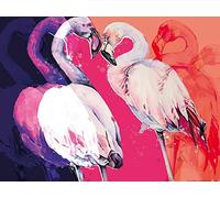 1art1 Flamants Poster Flamingo Love Affiche Reproduction 80x60 cm