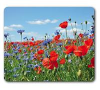 1art1 Fleurs Pré De Fleurs Sauvages avec Bleuets Et Coquelicots Tapis De Souris 23x19 cm