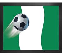 1art1 Football Affiche Reproduction et Cadre (MDF) - Drapeau du Nigeria (50 x 40cm)