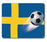 1art1 Football Drapeau De La Suède Tapis De Souris 23x19 cm