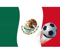 1art1 Football Poster Drapeau du Mexique Affiche Murale 91x61 cm