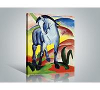 1art1 Franz Marc Poster Impression sur Toile Cheval Bleu I, 1911 Affiche Murale XXL Encadrée | Tendue sur Cadre en Bois | Tableau 80x60 cm