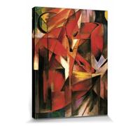 1art1 Franz Marc Poster Impression sur Toile Renards, 1913 Affiche Murale XXL Encadrée | Tendue sur Cadre en Bois | Tableau 80x60 cm