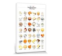 1art1 Fromage Poster Impression sur Toile Fromages De France Affiche Murale XXL Encadrée | Tendue sur Cadre en Bois | Tableau 30x20 cm