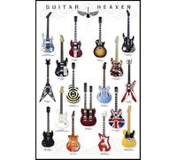 1art1 Guitares Poster Guitar Heaven, Rock Hall of Fame Affiche Murale 91x61 cm