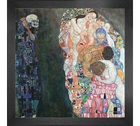 1art1 Gustav Klimt Affiche Reproduction et Cadre (MDF) - La Vie Et La Mort 1915 (40 x 40cm)